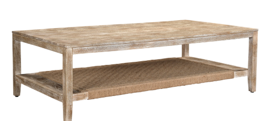 Hand Made Wood And Jute Coffee Table