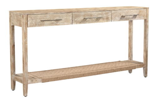 Hand Made Wood And Jute Console Table