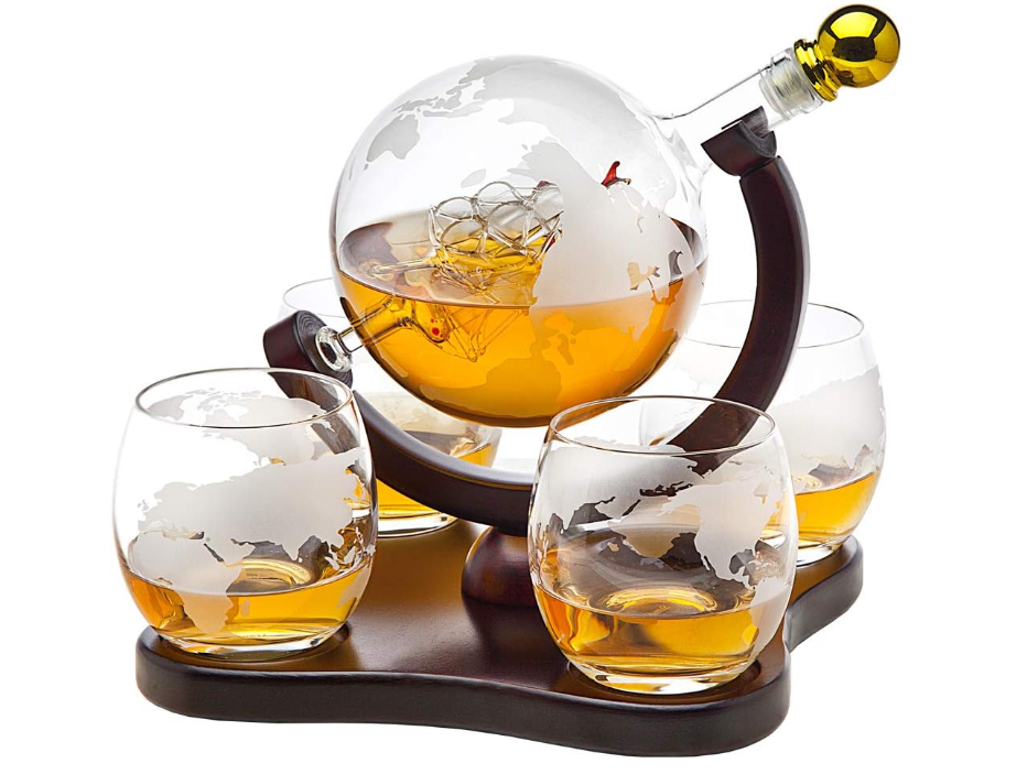 Bourbon / Vodka Decanter Globe Set