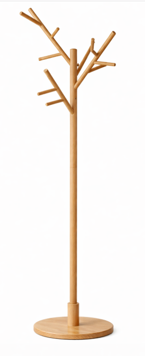 Freestanding Solid Wood Coat Rack