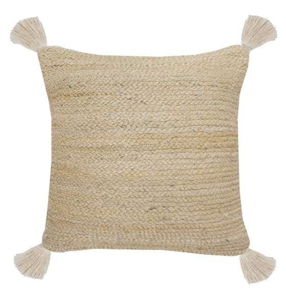 Hand-Woven Jute And Cotton Pillow 20"