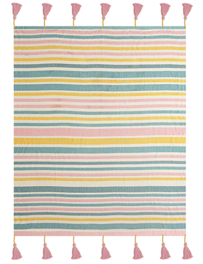 Hand Woven Cotton Multi Color Throw