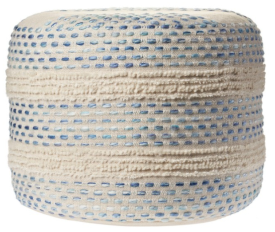 Hand-Made Cotton Blend Pouf 18"