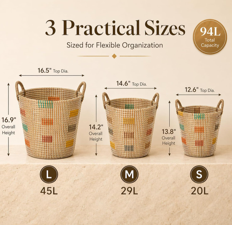 Natural Seagrass Storage Basket