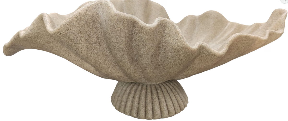 Decorative 16"Scallop Bowl Beige