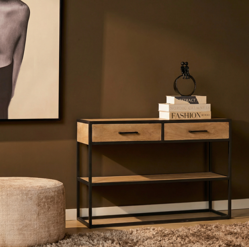 Side table Dakota Natural Mango wood 120 cm