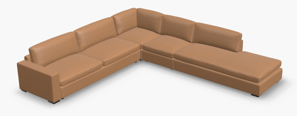 Ensemble Track Arm Sectional Sofa With Bumper End
