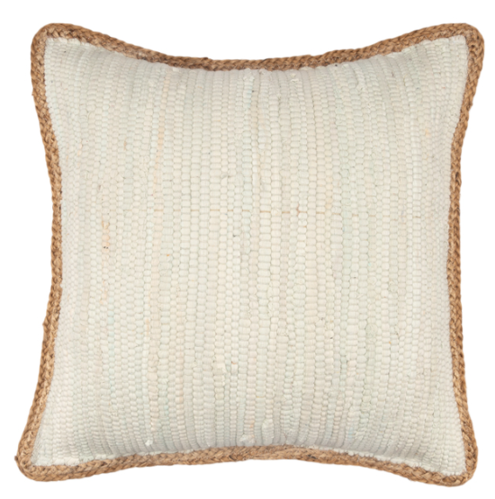Air Blue Decorative Pillow Jute & Cotton 20x20"