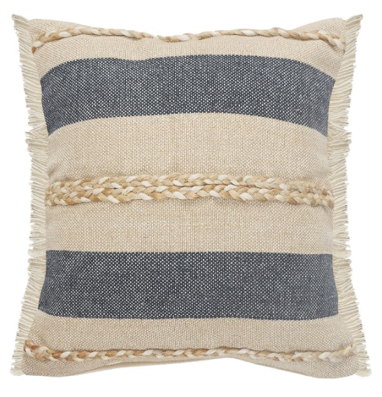 Natural Navy Decorative Pillow