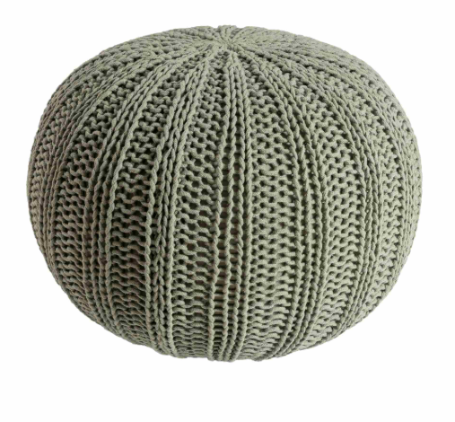 Hand-Made Charcoal Cotton Pouf
