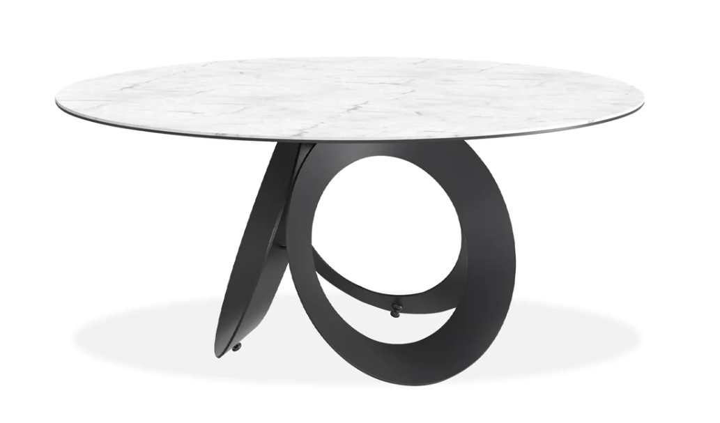 Optic Dining Table Round Ceramic Top