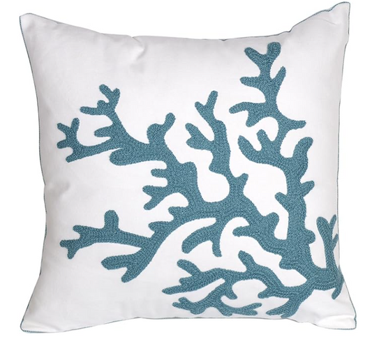 Decorative Embroidered Nautical Pillow 18 x 18"