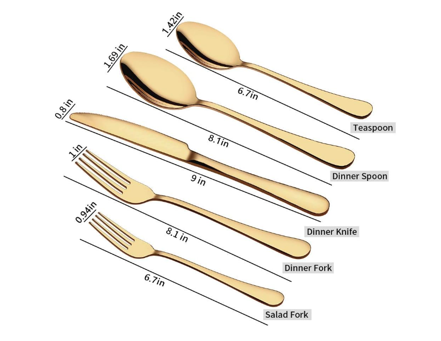 Aisoso Gold Silverware Set, 20-Piece Stainless Steel