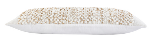Bohemian Hand-Woven White Natural Pillow 14 x 36"