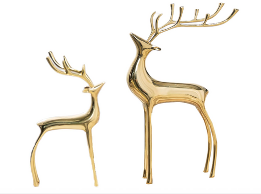 Pure Copper Reindeer Figurine Set of 2