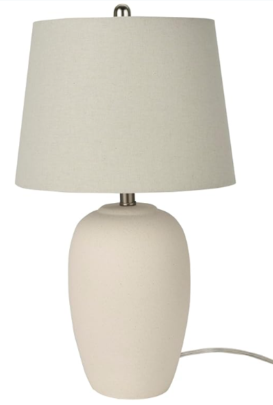 Tall 23" Cement Table Lamp White
