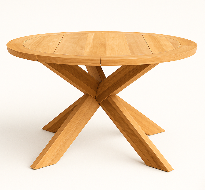 Prado Outdoor Round Dining Table Teak 130cm