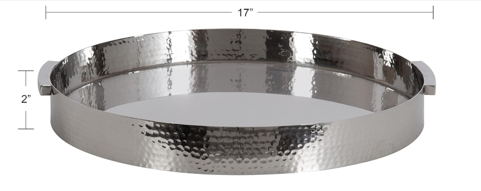 Circular Polished Stainless Steel Decorative Tray