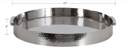Circular Polished Stainless Steel Decorative Tray