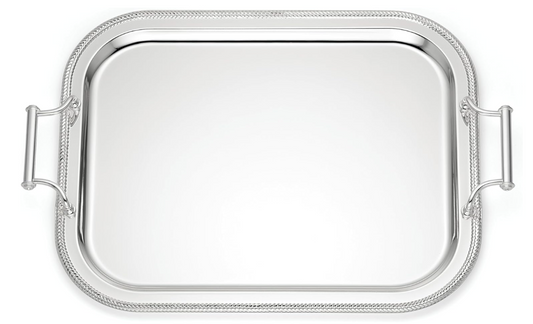 Rectangle Silver Tray With Handles