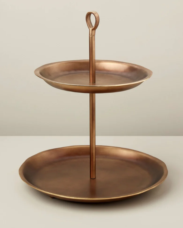 Galina Tiered Platter Bronze