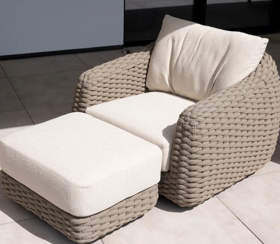 Maxime Outdoor Footstool Terre