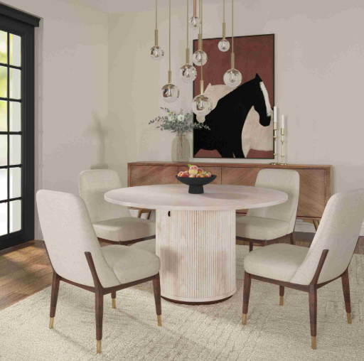 Hand Made Mango Wood Round Dining Table 48"