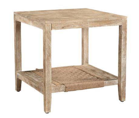 Hand Made Wood And Jute Side Table