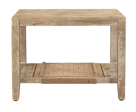 Hand Made Wood And Jute Side Table