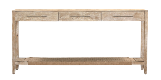 Hand Made Wood And Jute Console Table