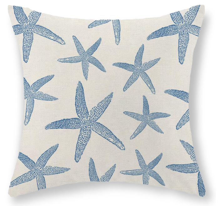 Decorative Starfish Outdoor Pillow 18 x 18"