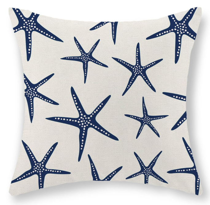 Decorative Starfish Outdoor Pillow 18 x 18"