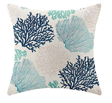 Decorative Outdoor Coral Pillow 18 x 18"