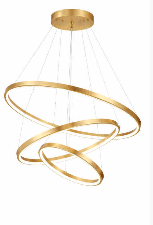 3 Ring Modern Gold Chandelier