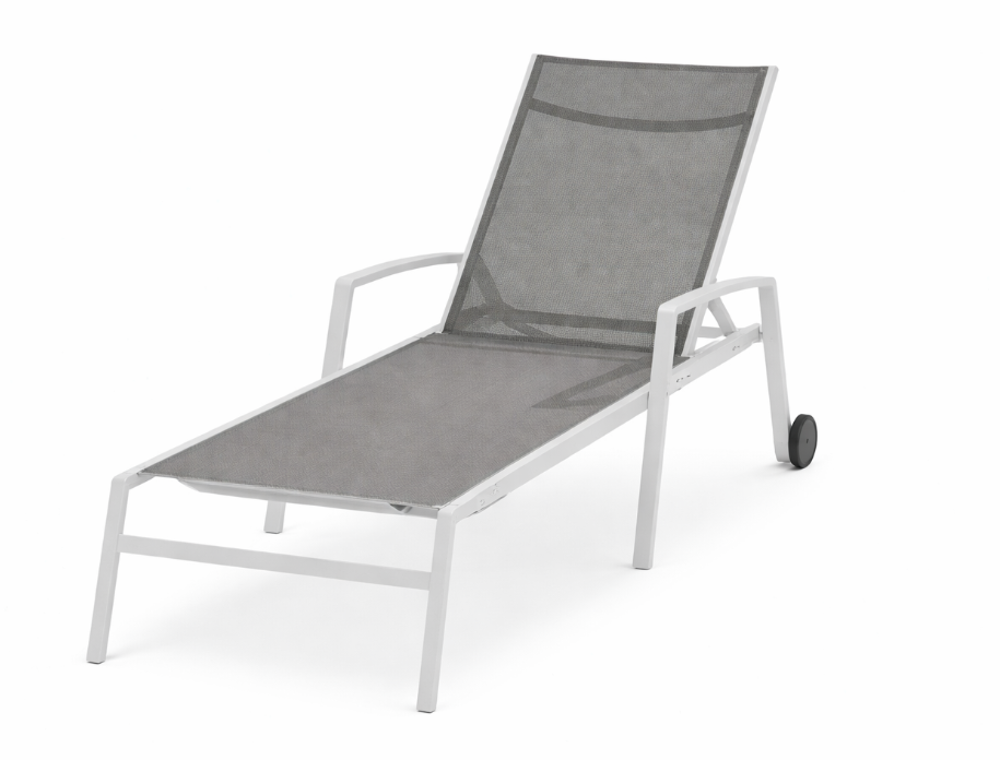 Solana Sunbed With Wheels White