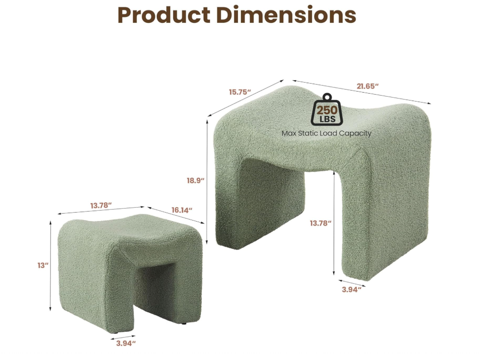 Teddy Vanity Stool / Ottoman