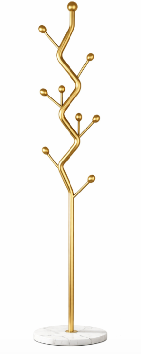 Freestanding 68.9" Coat Rack Gold