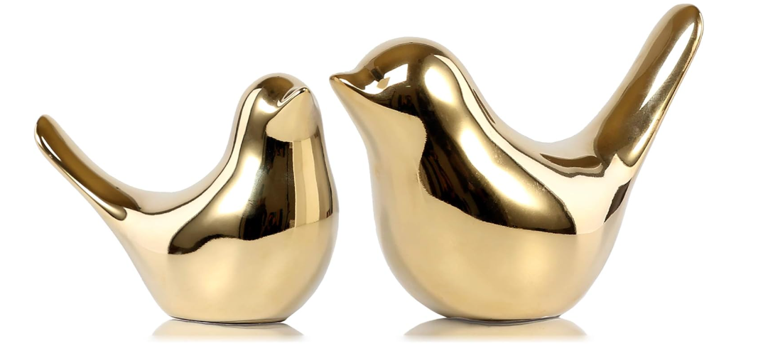 Decorative Ceramic Statue Bird Set Of 2