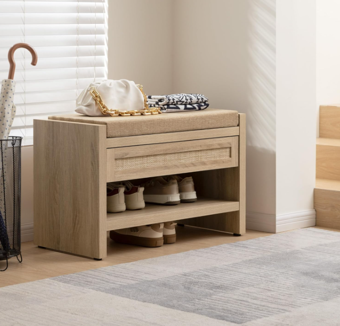 Entryway Storage Bench With cushion