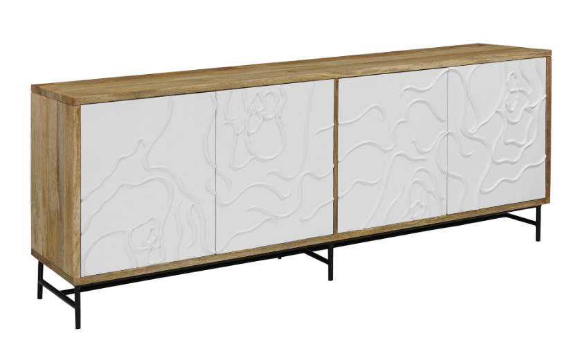 Hand Made Sideboard White and Wood 80"