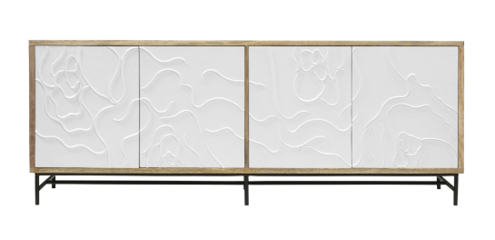 Hand Made Sideboard White and Wood 80"