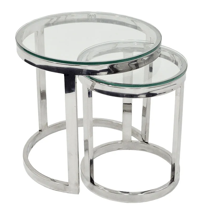 Side Table Set Haley Silver