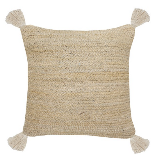 Hand-Woven Jute And Cotton Pillow 20"