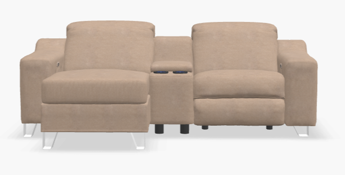 Tabor 2 Seater Reclining Sofa With Chaise And Console