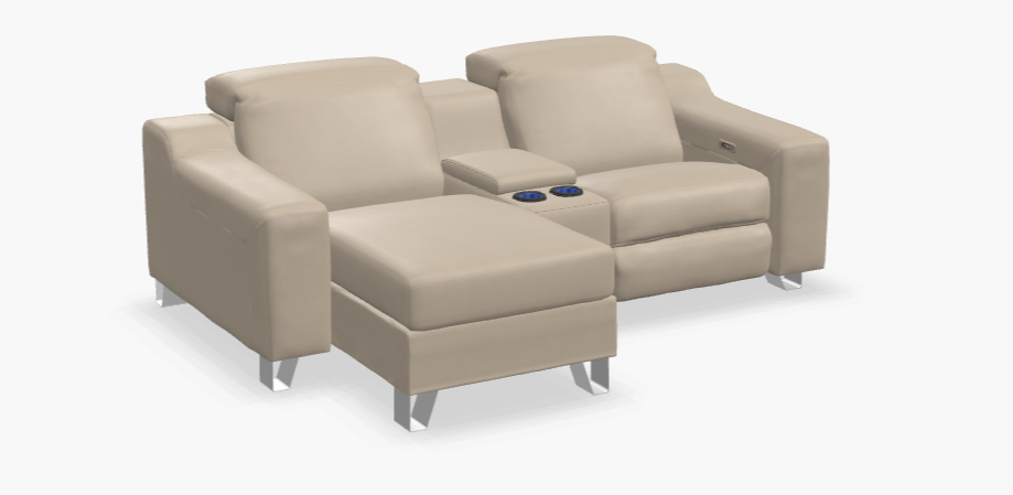 Tabor 2 Seater Reclining Sofa With Chaise And Console