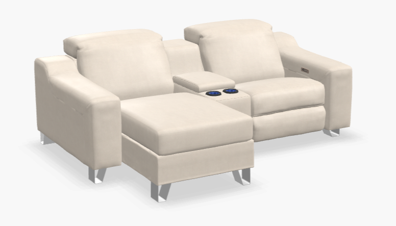 Tabor 2 Seater Reclining Sofa With Chaise And Console
