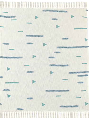 Hand Woven Cotton Striped Throw 50 x 60"
