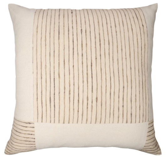 Hand-Woven 100% Silk Decorative Pillow 24 x 24"