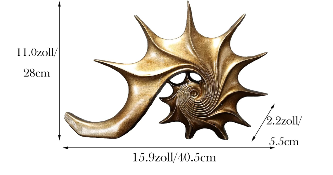 Polyresin Conch Statue Gold