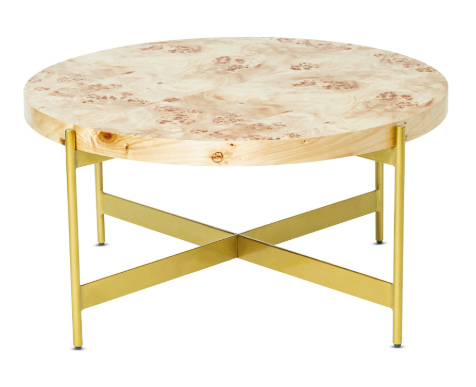 Burl Wood Veneer Coffee Table